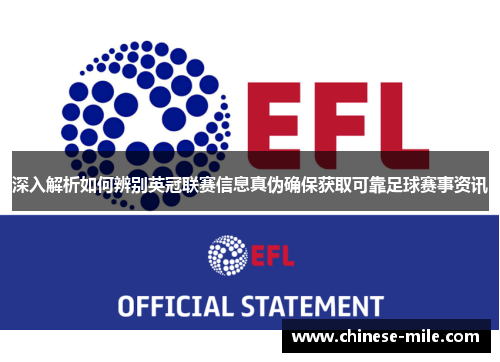深入解析如何辨别英冠联赛信息真伪确保获取可靠足球赛事资讯 深入解析如何辨别英冠联赛信息真伪确保获取可靠足球赛事资讯