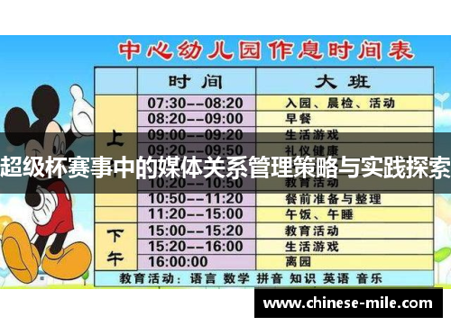 超级杯赛事中的媒体关系管理策略与实践探索